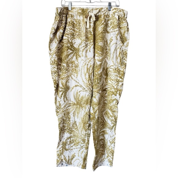 Pilcro Gold and Cream Women's Trousers New no Tags linen blend - Picture 8 of 9